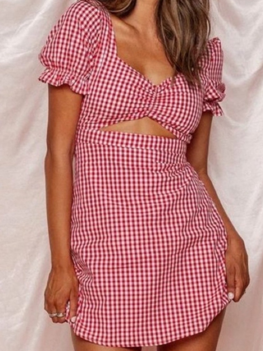 Beginning Boutique Mercury Mini Red Gingham Dress Size Small